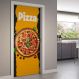 Adesivo de Porta Pizza Fundo Laranja e Preto-83X210Cm