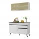 Armário de Cozinha Compacta 120cm Veneza Multimóveis V3688 Branco/Preto