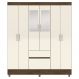 Guarda Roupa Casal 6P 2G Espelho 153 cm Imbuia Champanhe VLR