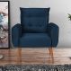 Poltrona Decorativa para Sala Arcos Veludo Azul
