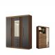 Conjunto de Quarto Jasmine com Espelho Jatoba Grafite