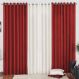Cortina Any Tecido Cetim Amassado 4,00M x 2,80M Para Varão Simples - Vermelho