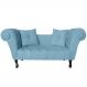 Recamier Divã Namoradeira Dubai Capitonê Suede Azul Turquesa