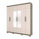 Guarda-Roupa Casal com Espelho Kurt 6 Portas 3 Gavetas Duna e Cristal
