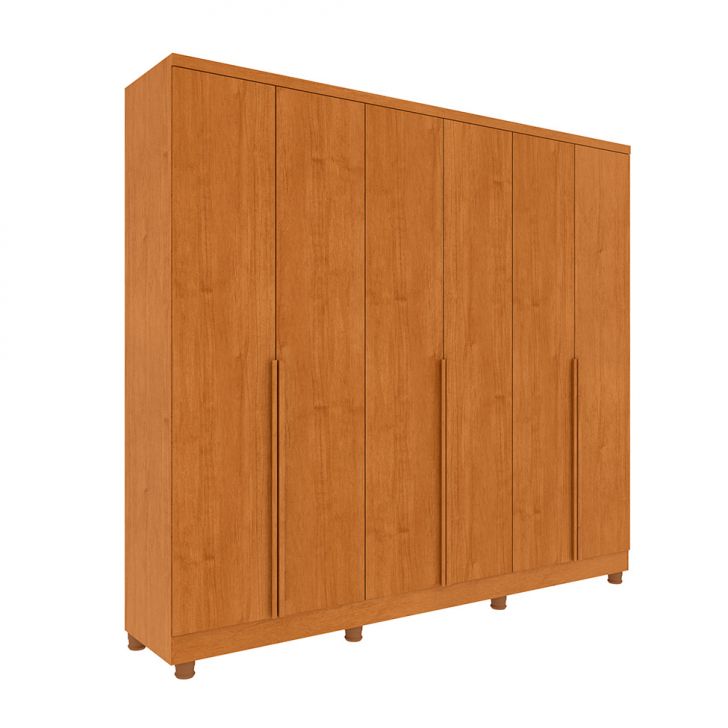 Image of Guarda-roupa Casal Paradiso Com Pés 6 Portas 4 Gavetas Cinamomo 270 Cm PLA-MO895CL55KVKMOB