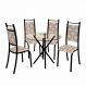 Conjunto Mesa Redonda Verona com Tampo Vidro e 4 Cadeiras BM Tubulares