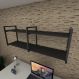 Prateleira industrial para escritório aço cor preto prateleiras 30cm cor preto modelo ind04pes