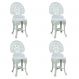 Conjunto com 4 Cadeiras de Plástico Colonial Branco