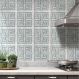 Adesivos de Azulejos Ladrilhos Cartela Mármore Cinza e Branco 07-10x10cm