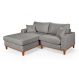 Sofa Living 2 Lugares Chaise Lado Direito Revestido Linho Base em Madeira