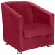 Poltrona Decorativa Bia Suede Vermelho MPassos