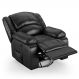 Poltrona do Papai Reclinável Pietra Glider Giratória USB FH9 PU Preto Brilho - Mpozenato