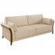 Sofá 03 Lugares Para Sala De Estar Pés Em Madeira 222 cm Stefan M03 Linho Bege - Lyam Decor
