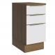 Balcão 40 cm 3 Gavetas Rustic/Branco Veludo Lux Madesa