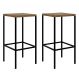 Kit Com 02 Banqueta Alta Steel Quadra 27816 Vermont Preto Fosco Artesano