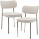 Kit 02 Cadeiras Para Sala De Jantar Melina Base Arena L02 Bouclê Cru - Lyam Decor
