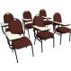 Kit com 6 Cadeiras Universitária para Auditórios Linha Hotel Vermelho