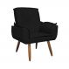 Poltrona Decorativa Emília Plus Suede Preto - Ds Móveis