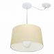Pendente Cone Com Desvio Md-4275 Cúpula 30/40x45cm Algodão Crú - Bivolt