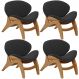 Kit 4 Poltronas Decorativa Orgânica Sala Living Kadosh L02 Bouclê Preto - Lyam Decor
