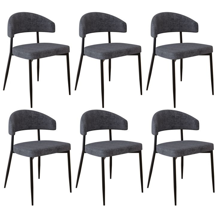 Cadeira de Jantar Estofada Kit 6 Chloe M25 Linho Lautrec Grafite - Mpozenato