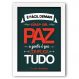 Quadro Decorativo Frase de Música Viver em Paz-24x34Cm