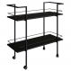 Carrinho Bar Industrial Com Rodizios P1036 Preto PP Milani Store