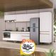 Cozinha Completa c/Balcão para Cooktop Veneza MP2277 Multimóveis + Brinde Jogo de Panelas Tramontina Branco/Dourado