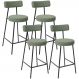 Kit 04 Banquetas Baixa Para Cozinha Sala De Jantar Bar Bancada Milão L02 Bouclê Oliva - Lyam Decor