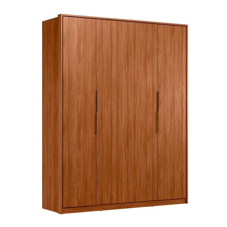 Guarda-roupa Casal Attore 4 Portas 3 Gavetas Nogueira