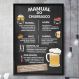 Quadro Decorativo Manual do Churrasco com Fundo Preto-24x34Cm