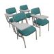 Kit com 4 Cadeiras Escolar Universitária para Auditórios Linha Hotel Smart Verde