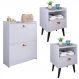 Kit Quarto 2 Mesas Cabeceira Estilo Pés Palito Retrô Sapateira Closet Puxador Concha Gavetas Basculante 12 Pares Calçados Branco - Lojas RPM