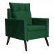 Poltrona Decorativa Ligia Luxo Veludo Verde - DS Estofados