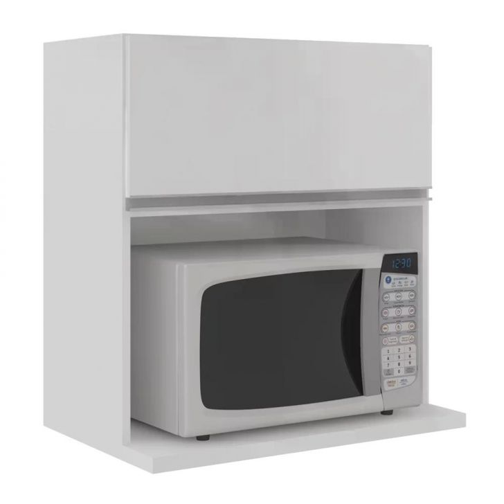 Armario Aereo 1 Porta Com Nicho Para Microondas 65CM 12517 Evidence Branco PLN