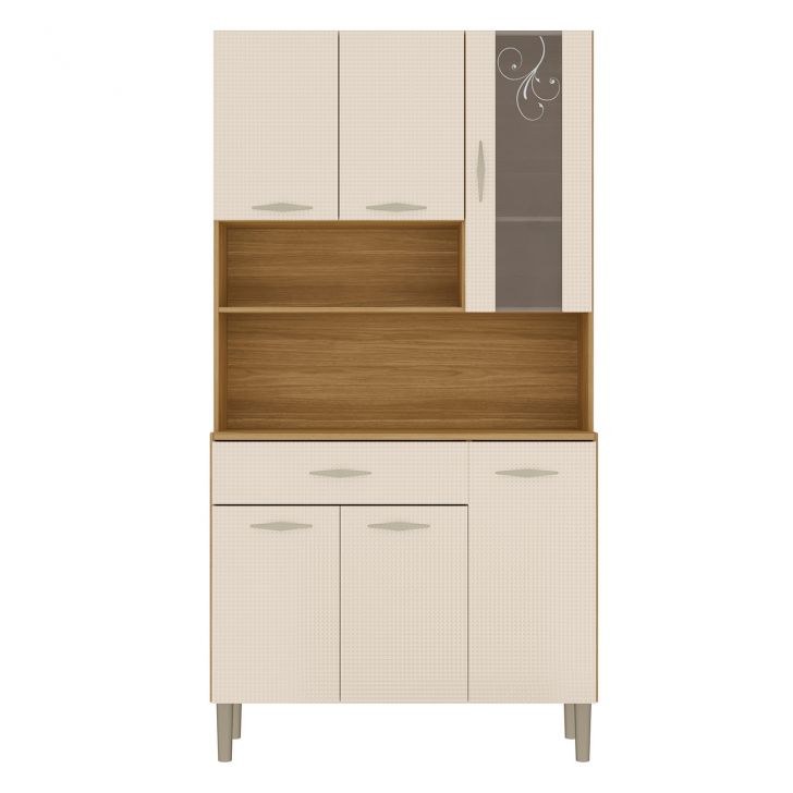 Armário de Cozinha Compacta 90cm Bruna Plus Freijó/Soft Z06 - Mpozenato