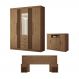 Jogo de Quarto Completo Melbourne Com Espelho Jatoba