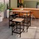 Conjunto de Mesa Bistrô e 2 Bancos | Banquetas Wooden Carvalho e Preto