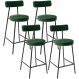 Kit 04 Banquetas Baixa Para Cozinha Sala De Jantar Bar Bancada Milão L02 Facto Verde Musgo - Lyam Decor