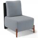 Poltrona Decorativa Sala de Estar Living Pés Madeira Hungria L02 Couríssimo Preto Bouclê Cinza - Lyam