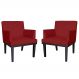 Combo 02 Poltronas Vitória Sala e Recepção Com Base de Madeira Suede Bordô - DS Estofados
