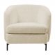 Poltrona Decorativa Salem Pés Metálicos Bouclê Rústico Off White G92 - Gran Belo