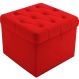 Puff Baú Quadrado Sapateira Decorativo Captonê Mali Suede Vermelho