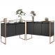Conjunto Aparador Industrial 2 e 3 portas Preto Cobre