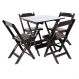 Conjunto Dobrável 70 x 70 com 4 Cadeiras Madeira Maciça Mista