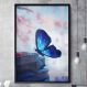 Quadro Decorativo Borboleta Azul nos Livros-24x34Cm