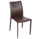 Cadeira de Jantar Glam em Couro Ecológico Café 90,5x46,5x43