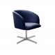 Poltrona Atenas Giratória De Alumínio - Suede Azul