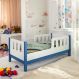 Cama Juvenil Com Proteção Essenza Branca E Azul Com Colchão