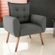 Poltrona Decorativa Vera Suede Cinza